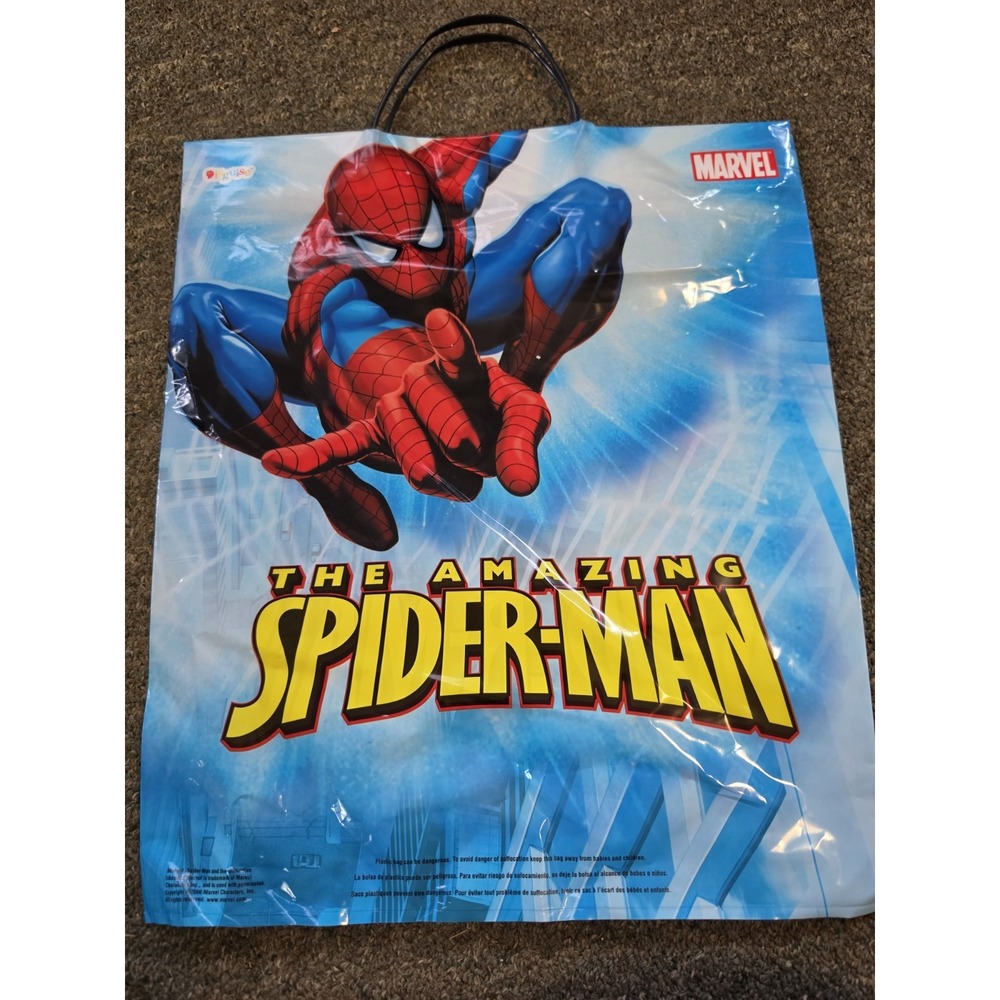 Nos Vtg 2006The Amazing Spider-Man kids Plastic tote bag Spiderman Hard Handles